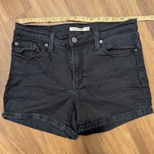 Levi's Black High-Rise Denim Shorts